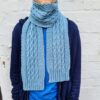 Sitting-Knitting-Cable-and-Moss-Scarf-Kit-Worn