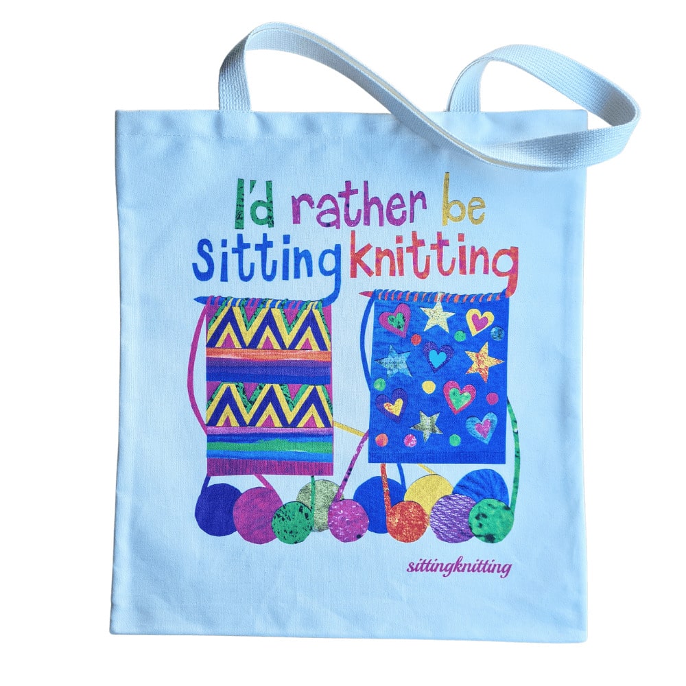 Website pics - sitting knitting bag