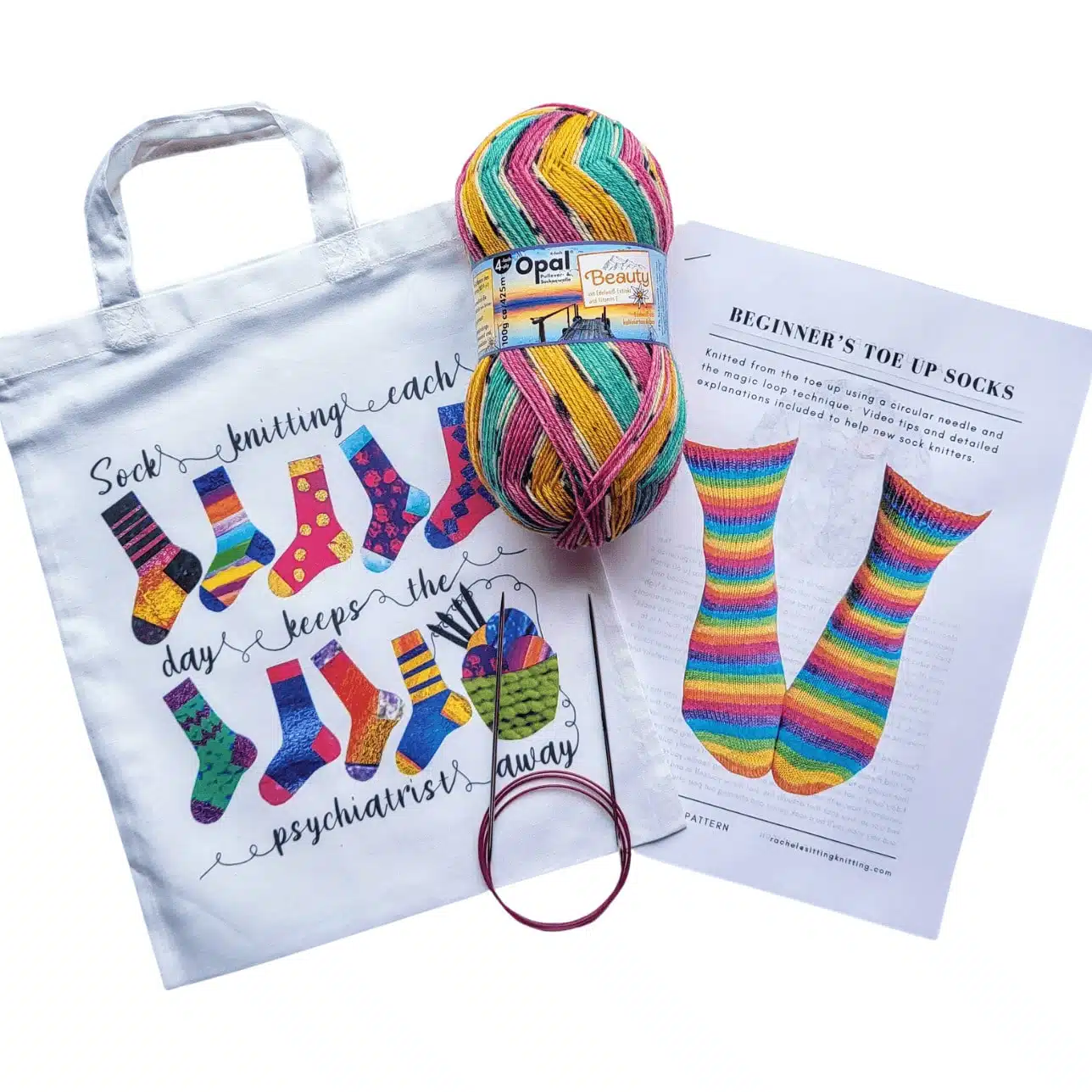 Sitting Knitting Kit - Beginnner's toe up socks