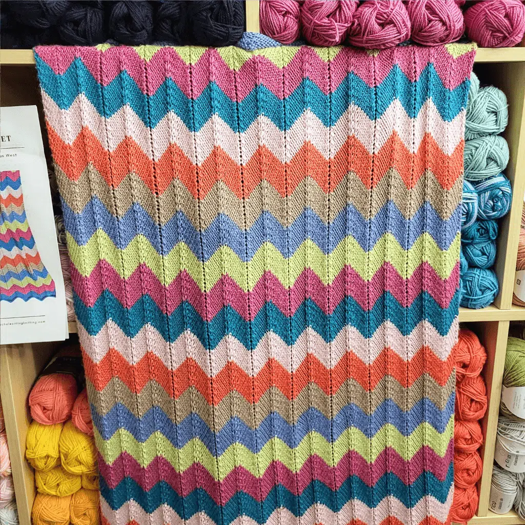 A Sitting Knitting Pattern - Chevon Baby Blanket knitting pattern