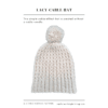 Sitting Knitting Patterns - Lacy Cable Hat