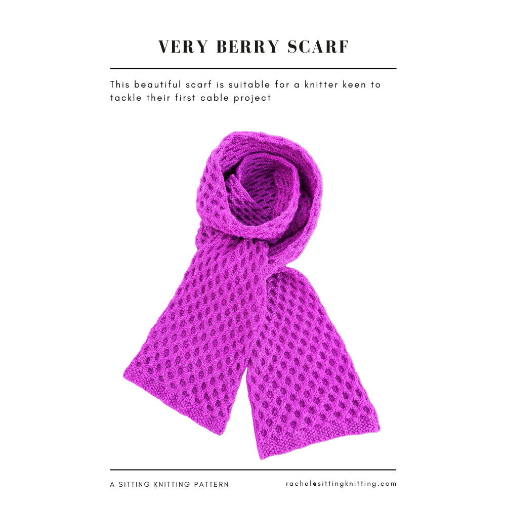 Sitting Knitting Patterns - Very Berry Scarf