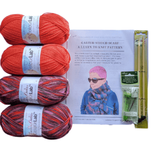 Sitting Knitting kits - garter stitch scarf - deluxe