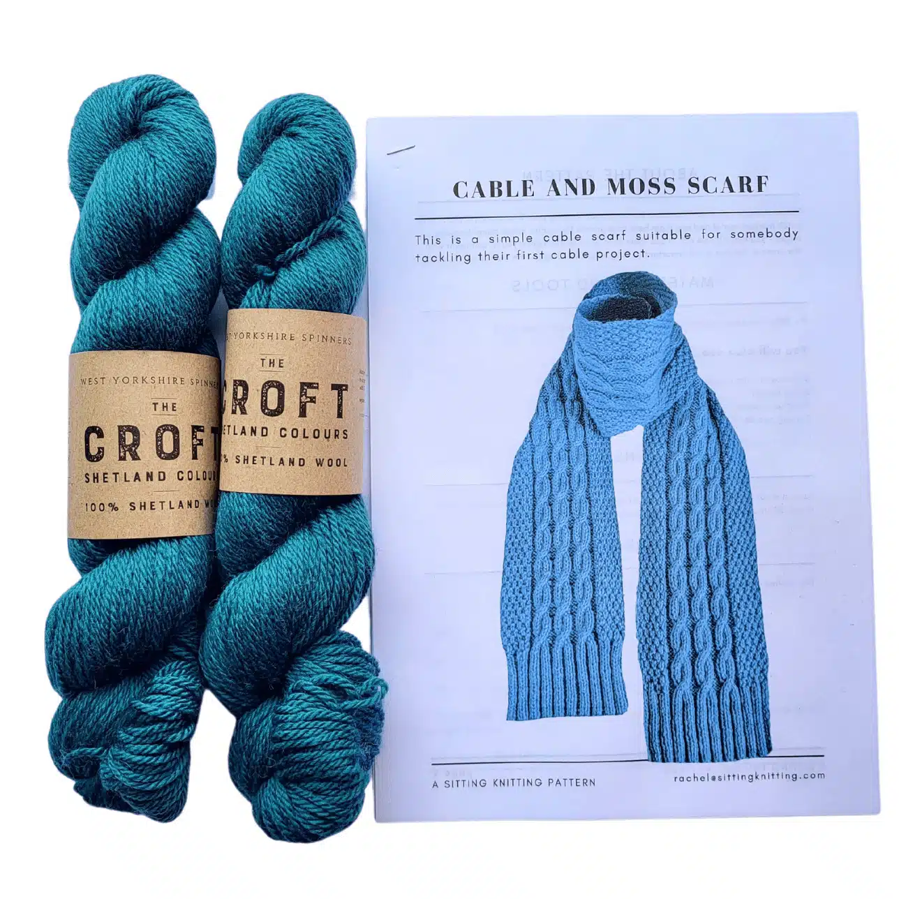 Sitting Knitting Kits - cable and moss scarf - standard