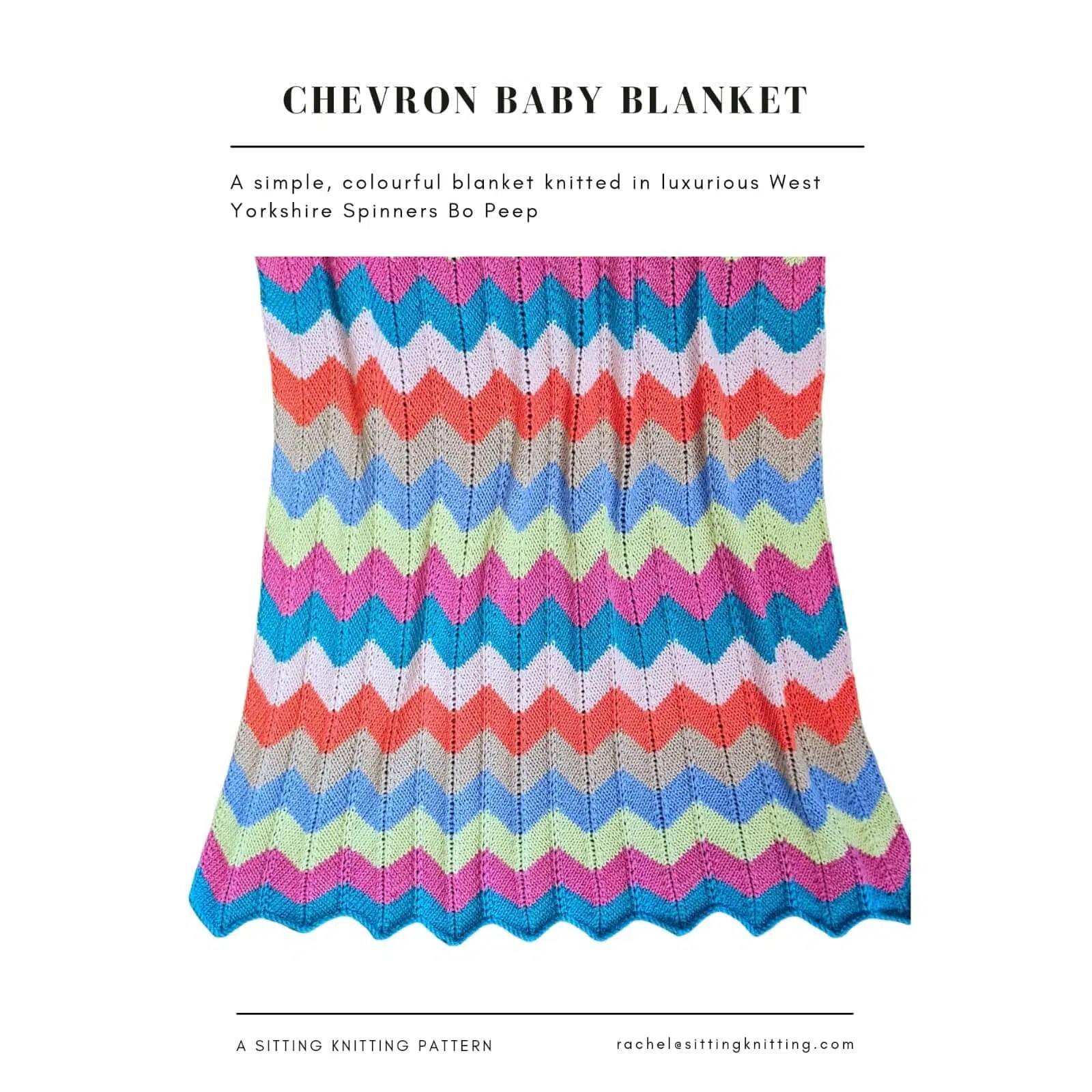 Sitting Knitting Pattern - Chevron Blanket (Bundle Pattern)