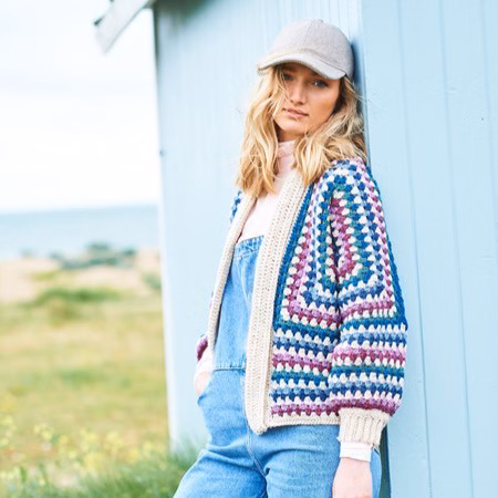 Stylecraft Patterns - 9965 Ladies Crochet Granny Hexagon Cardigans