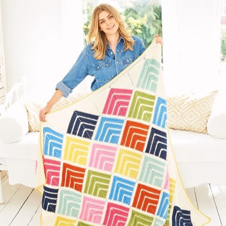 Stylecraft Pattern - 9956 Mitred Square Blanket