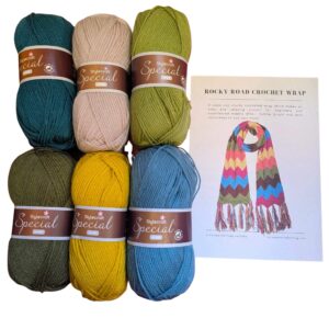 Sitting Knitting - Rocky Road Crochet Wrap Kit - Nature Sitting Knitting - Rocky Road Crochet Wrap Kit - Nature