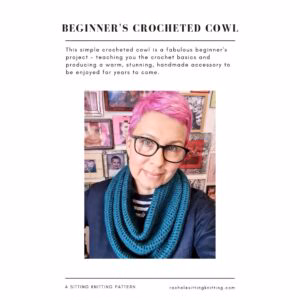 Sitting Knittting – Beginner’s Crocheted Cowl Kit – Pattern photo – Z